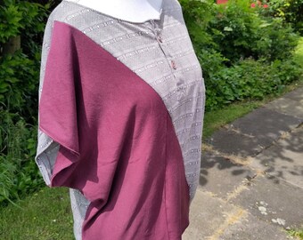 Short sleeve top patchwork upcycling clothing