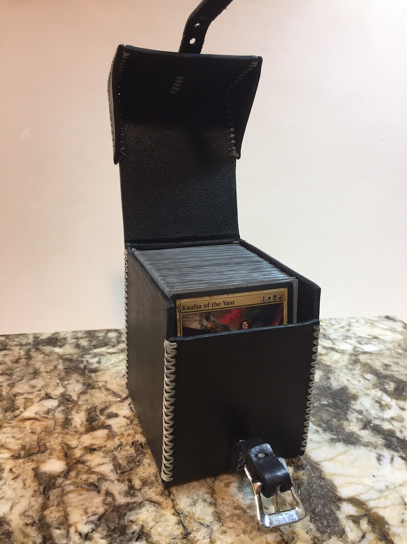 Custom Leather Deck Box Card Case Magic the Gathering Etsy