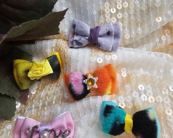 Handmade Dog Hair Bows, Itsy Bitsy Collection Puppy, Pet and Girls Hair Bows