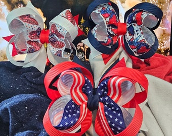 4th of July Patriotic Independence Day Dog Hair Bows Puppy Dog Hair Accessories