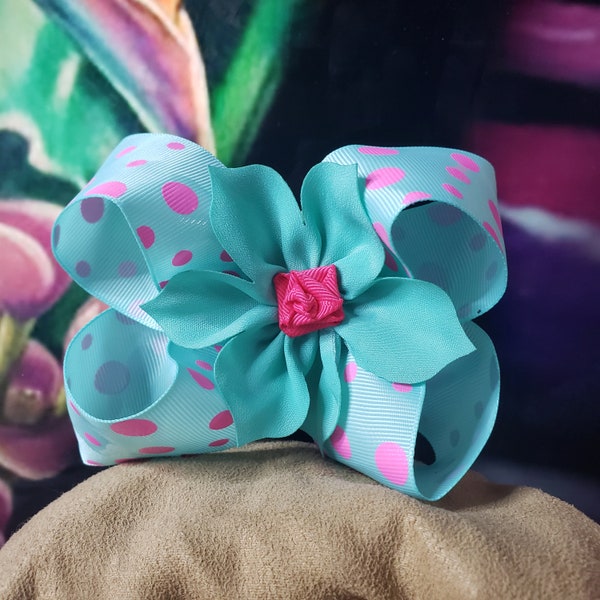 Dog Hair Bow Polka Dot Ribbon Pet Collar Bow