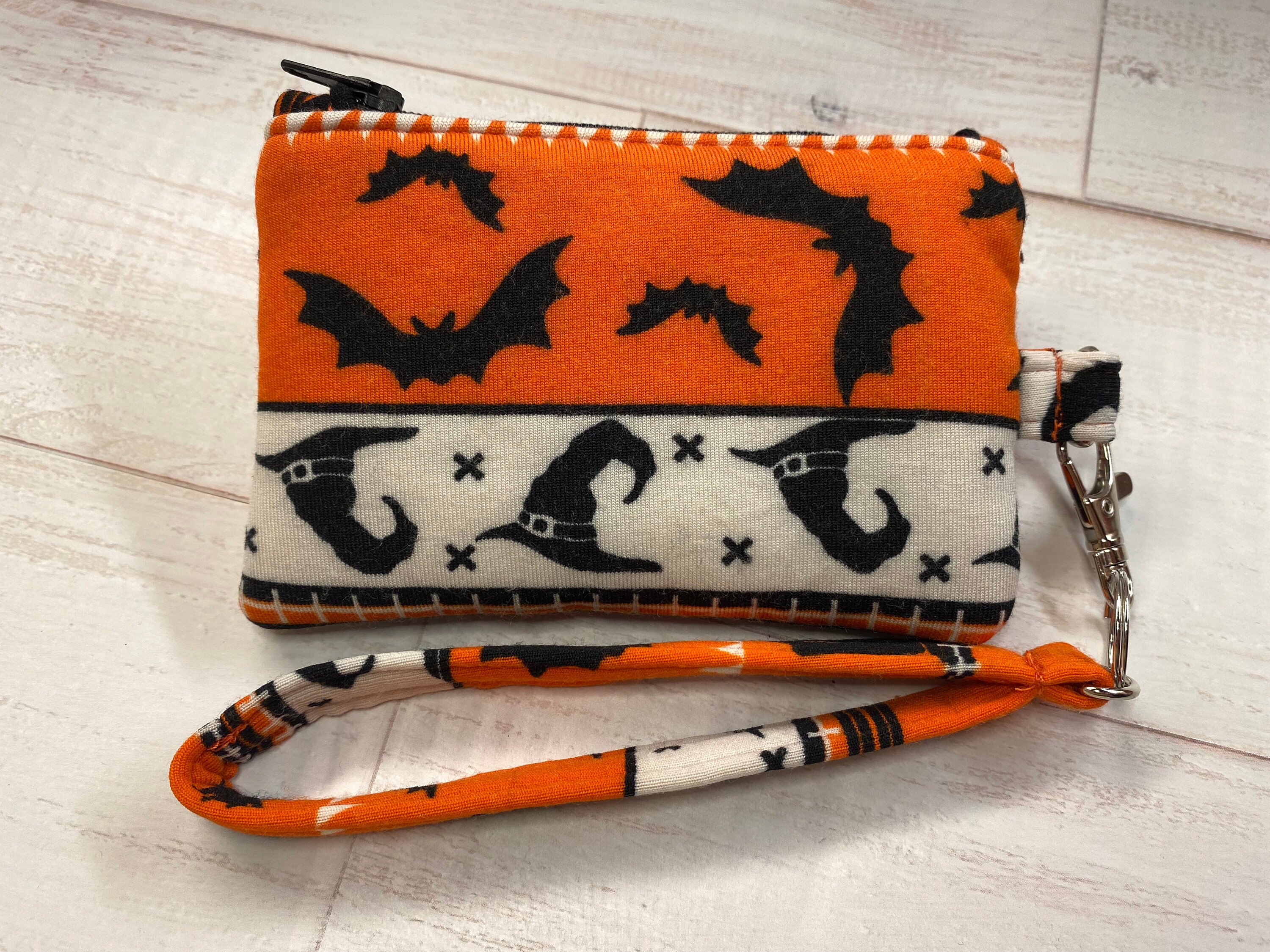 Halloween zipper pouch Halloween wristlet wallet Halloween Etsy