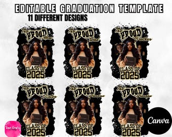 Editable Graduation Shirt Template: Proud Family - Class of 2025 (Canva Download)