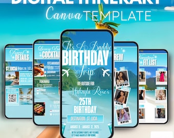 St. Lucia Trip Itinerary Template: Editable Birthday Vacation Planner (Digital)