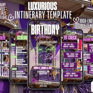 New Orleans Birthday Itinerary Template: Editable Canva Party Invite (Digital Download)