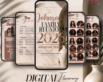 Family Reunion Digital Itinerary Template | Animated Mobile Invite Canva