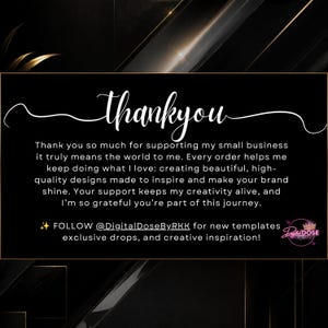 a message expressing gratitude to someone for supporting a small business, with a focus on the importance of every order in keeping the business creative and thriving.