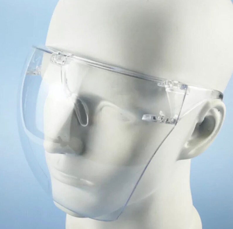 Face Shield Glass mask Transparent Clear Protective Shield Etsy