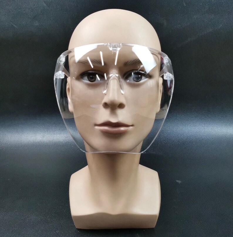 Face Shield Glass mask Transparent Clear Protective Shield Etsy