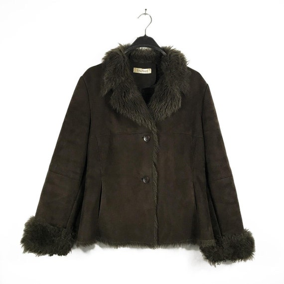 Balmain fur suede coat jacket