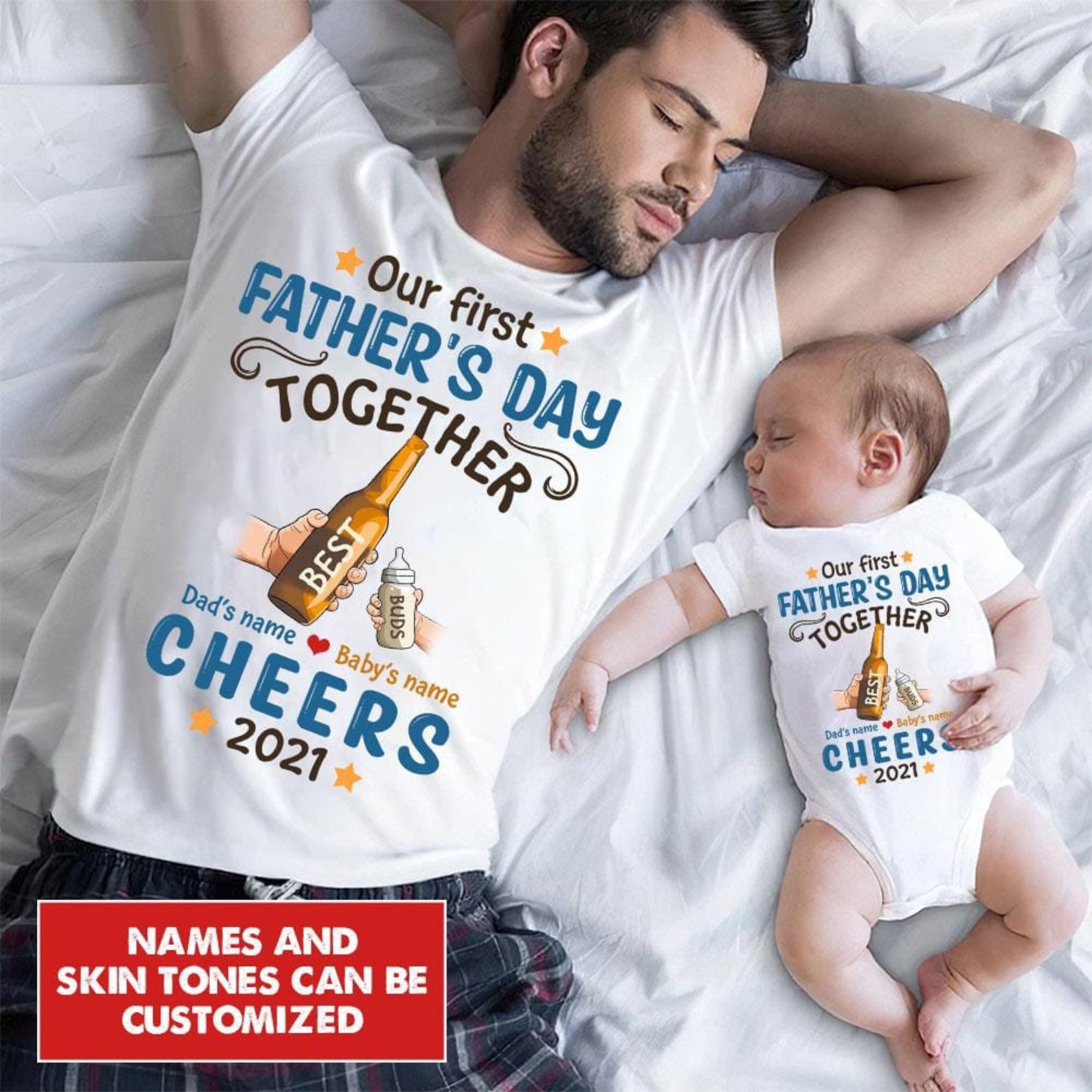 First Fathers Day Shirt
 Personalized Matching Shirt Our First Fathers Day To her