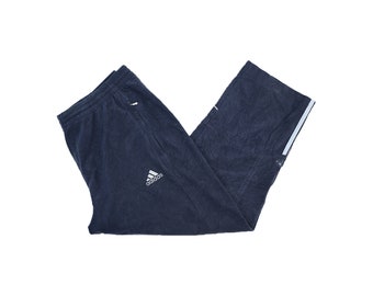 Adidas Baggy Fit Tapered Leg Cotton Lined Track Pants Size XL Unisex in Blue  Colourway 