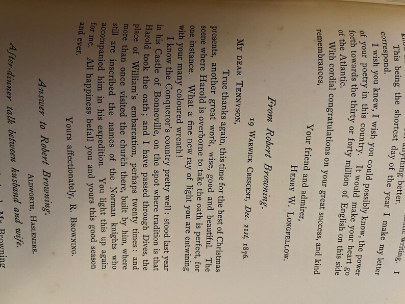 Lovely 2-volume set of 1897 hardbacks Alfred Lord Tennyson: A Memoir by his Son with many letters to and from the poet image 7