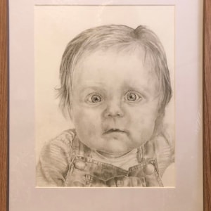 Custom portrait from photo pencil sketch