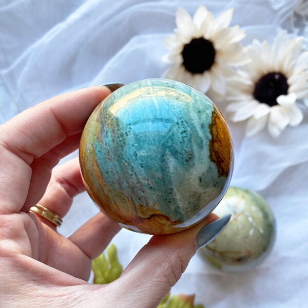 Rainbow Ocean Jasper Sphere grado AAA de alto grado