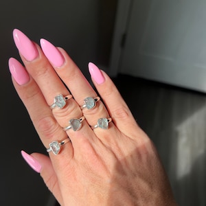 Aquamarine Sized Rings in .925 Sterling Silver