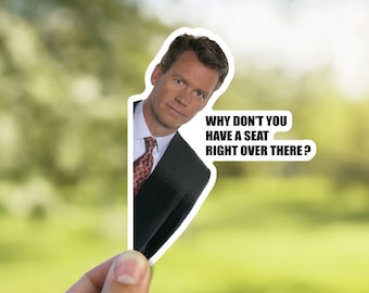 Chris Hansen Have a Seat-sticker, grappige Chris Hansen Peeker-sticker