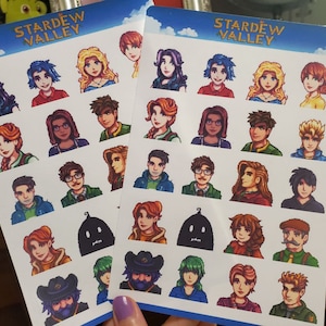 Stardew Valley Villagers Planner Sticker Sheet, Junimo, Slime, Stardew Marriage Candidates, Decal Set