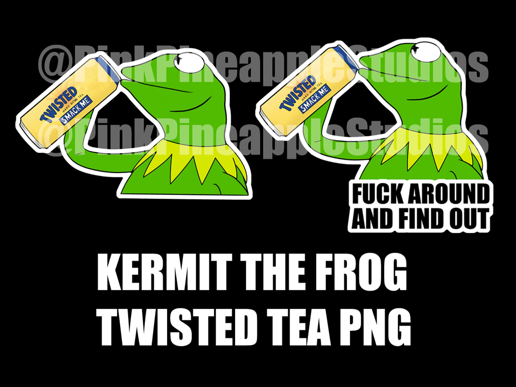 Kermit the Frog Drinking Twisted Tea PNG File, Transparent Background Kermit  - Etsy, image size:2000x1500