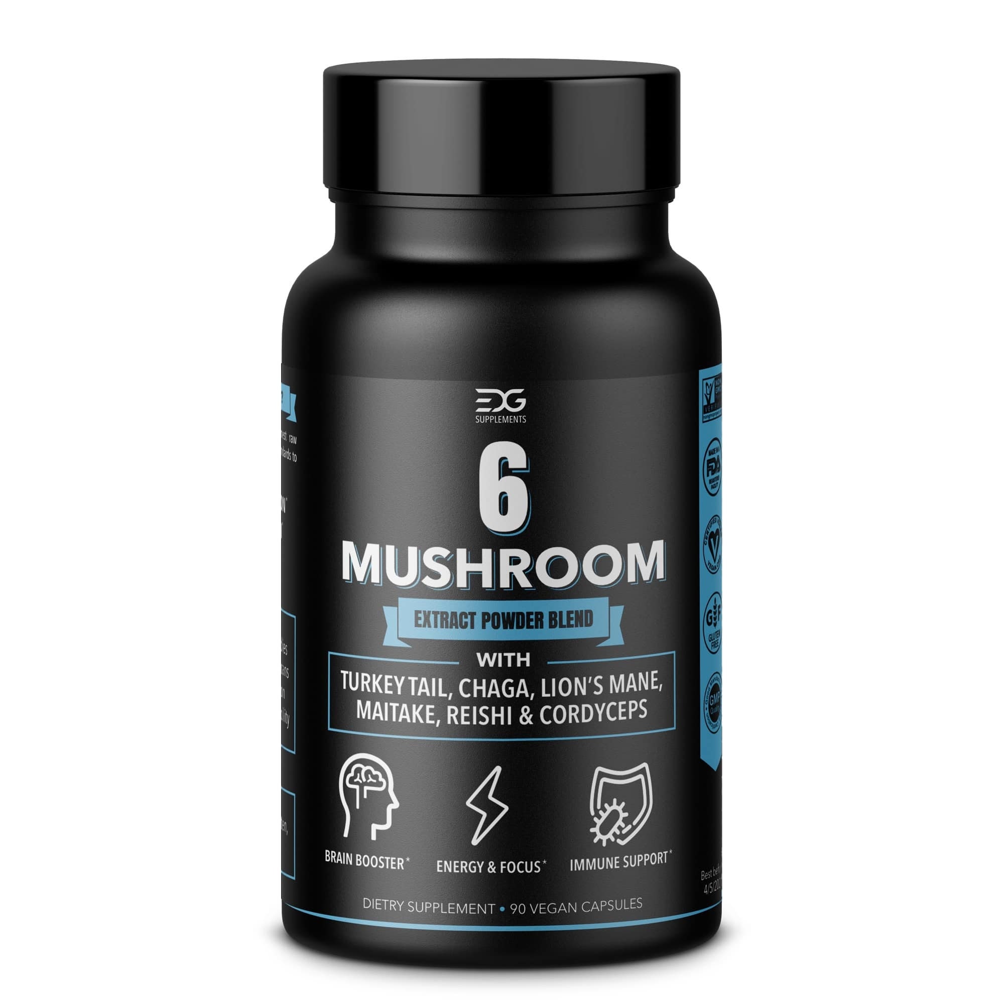 Organic 6 Mushroom Extract Powder Blend Capsules Immune Etsy