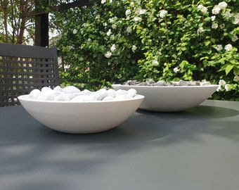 Concrete bowl, planter, fire bowl | S/L Slim | White