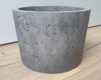 Beton Topf Blumentopf | Grau Graphit Rosa Weiß | Dallas 20cm| Draußen/Drinnen