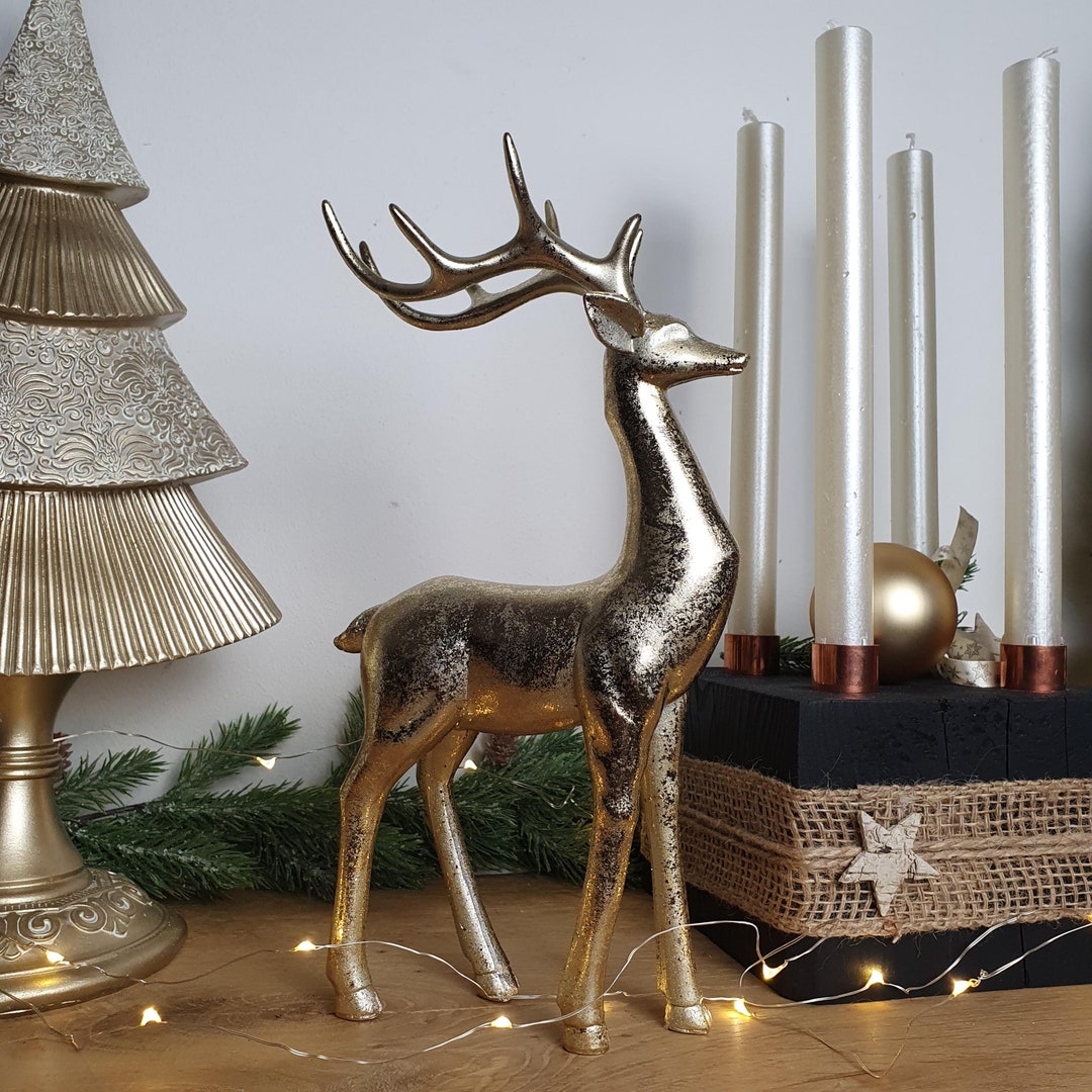 1 Stück Weihnachtsdeko Hirsch Rentier Figuren, Schwarze