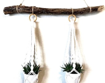 Branche en bois flotté 26,3 po. Bâton de plage robuste pour décoration murale en macramé