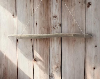 Branche droite en bois flotté (2 pi) : décoration bohème côtière, approvisionnement en macramé