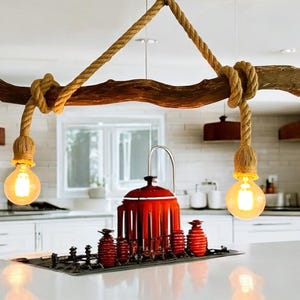 Large Driftwood Chandelier: Coastal Boho Pendant Light