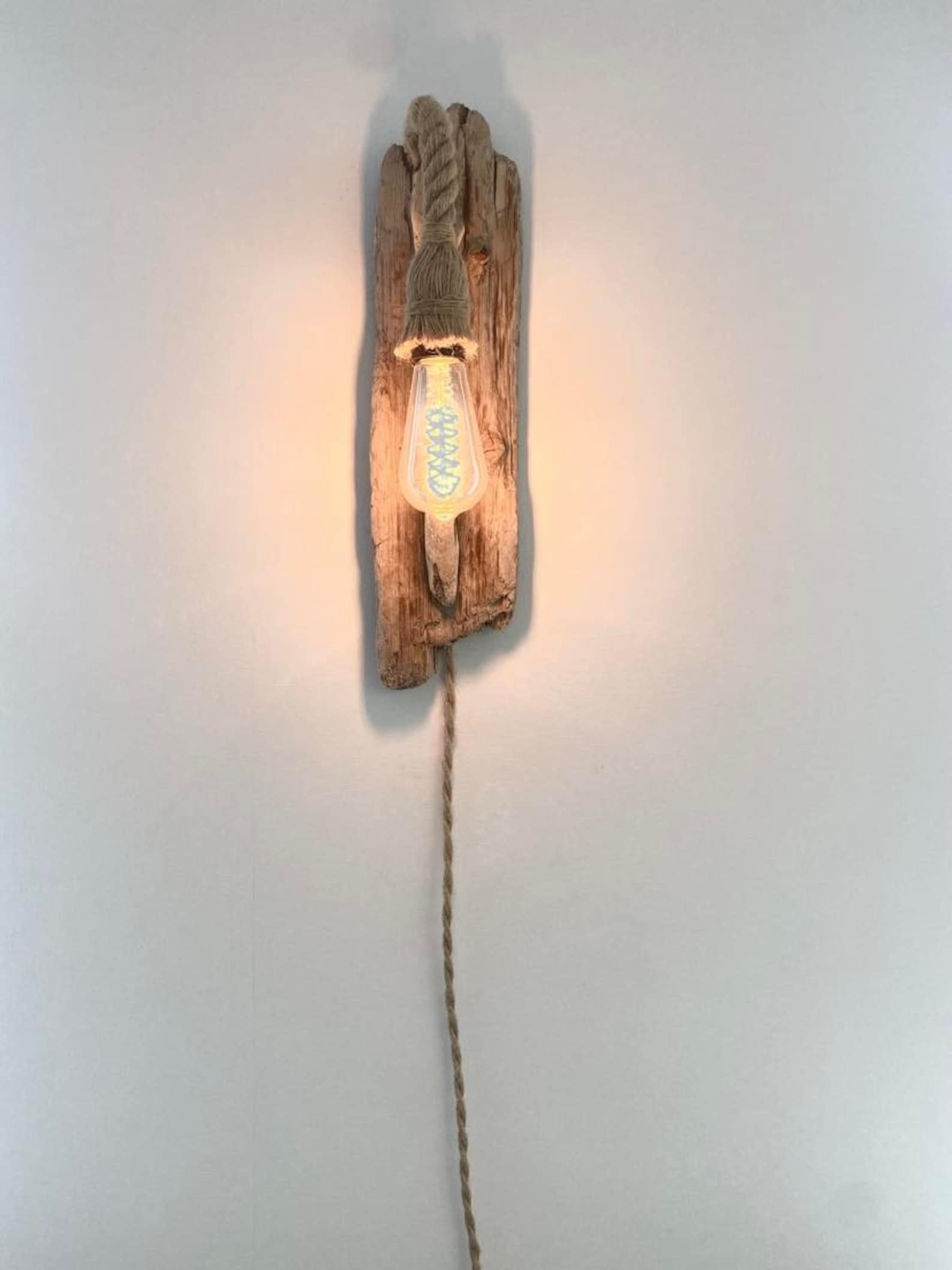 Rustic Driftwood Wall Light Unique Driftwood Sconce Living Etsy