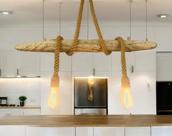 Driftwood Pendant Light: Baltic Sea Wood, Boho Style Lamp