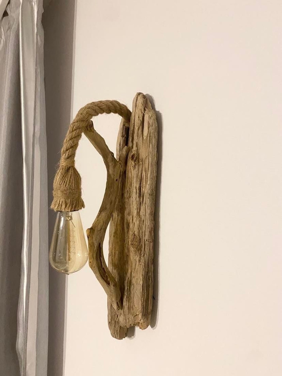 Rustic Driftwood Wall Light Unique Driftwood Sconce Living Etsy