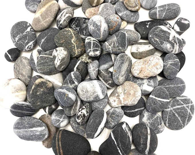 Striped Lightweight Rocks 80 Natural Striped Marble Sea Rocks Aquarium Decor Unique Beach Rocks ...