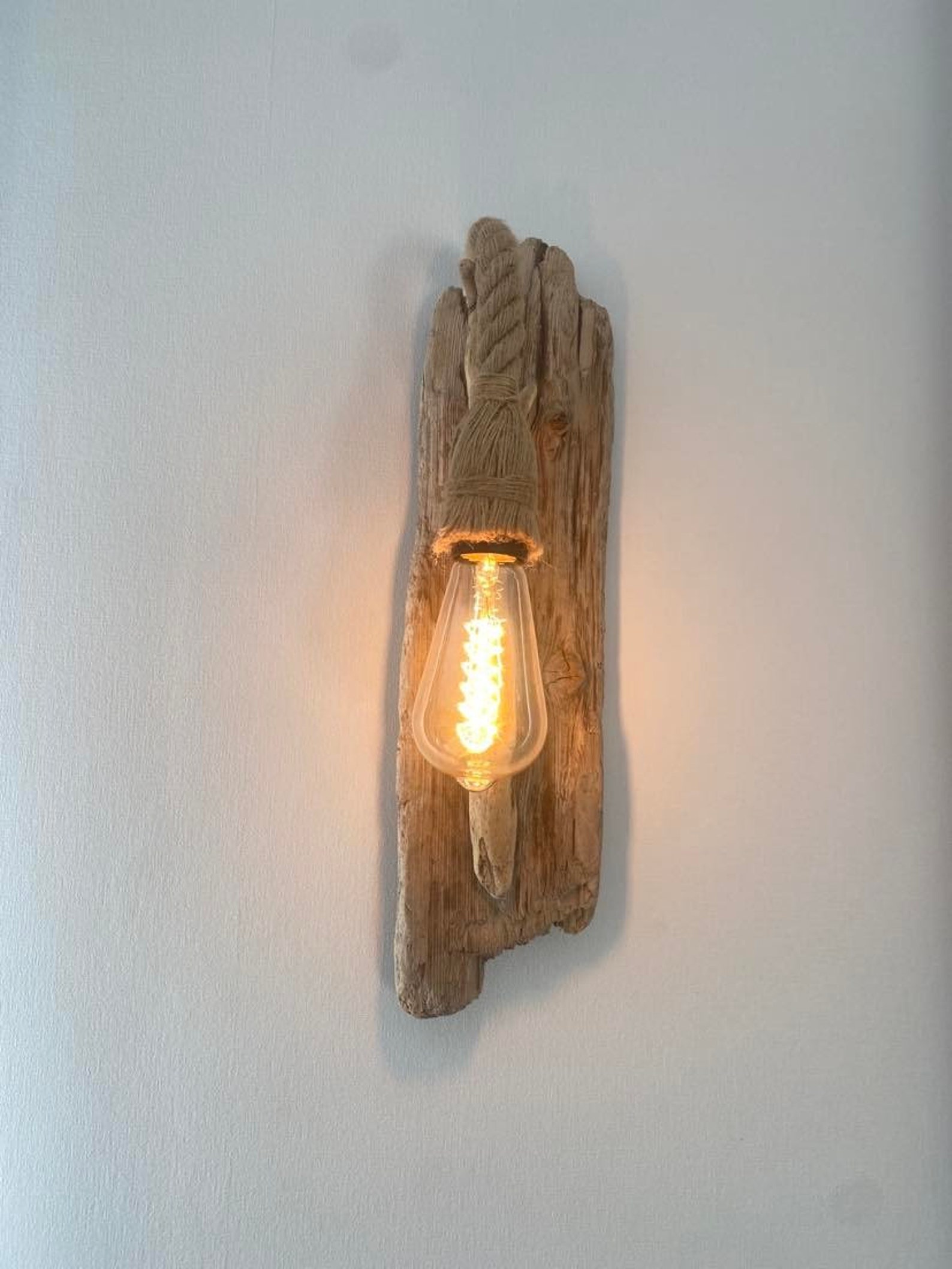 Rustic Driftwood Wall Light Unique Driftwood Sconce Living Etsy
