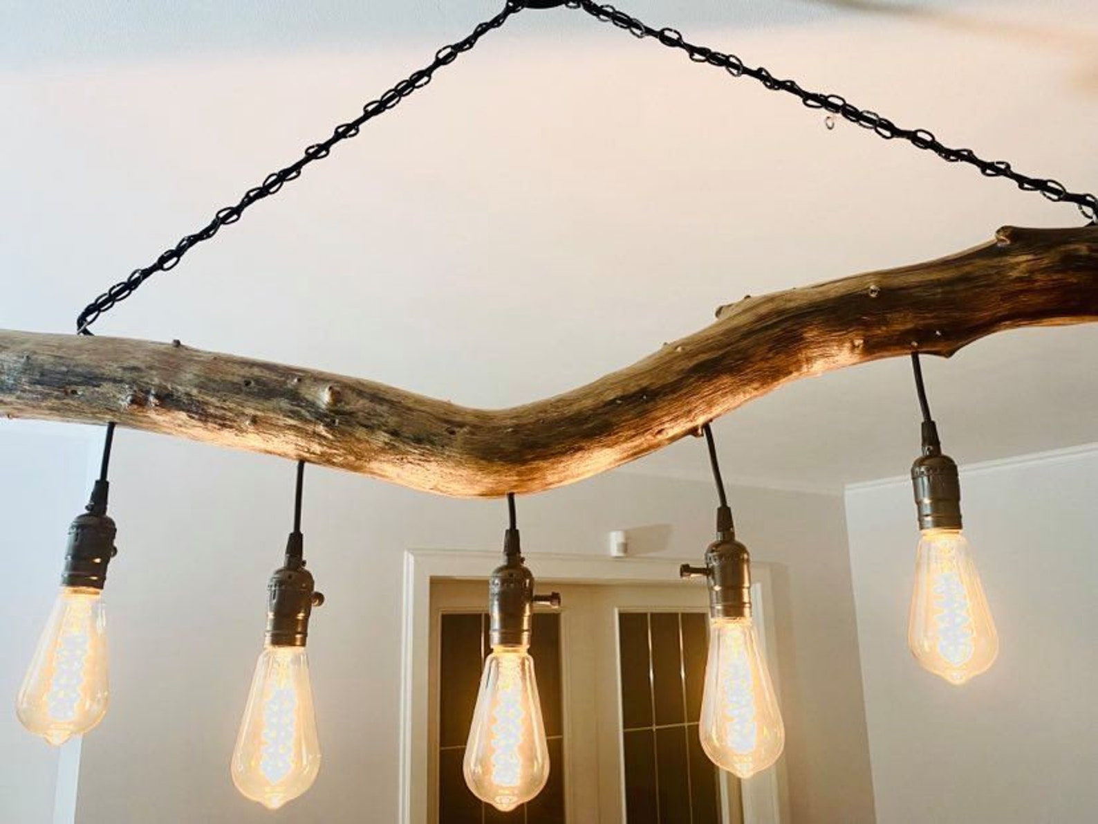 Beautiful hanging pendant light Driftwood lamp Driftwood Etsy