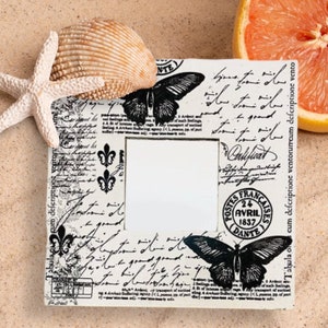 Butterfly Decoupage Mirror: Romantic Style Decorative Wall Art