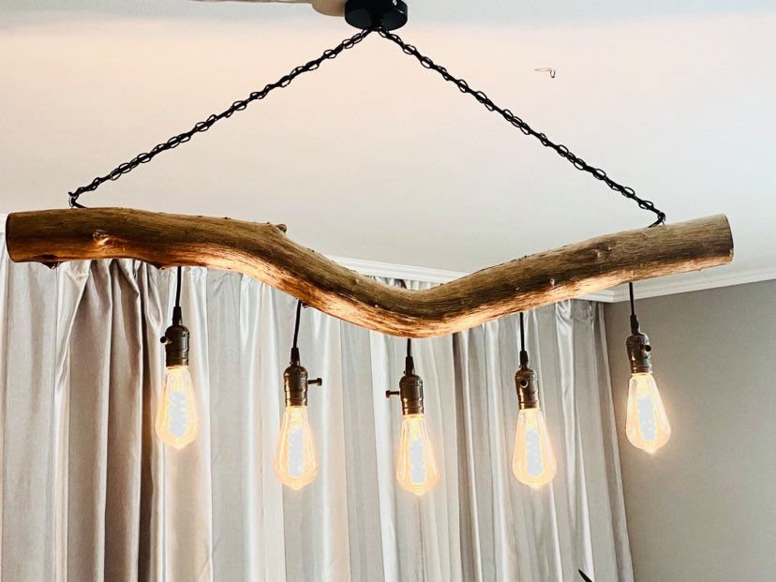Beautiful hanging pendant light Driftwood lamp Driftwood Etsy