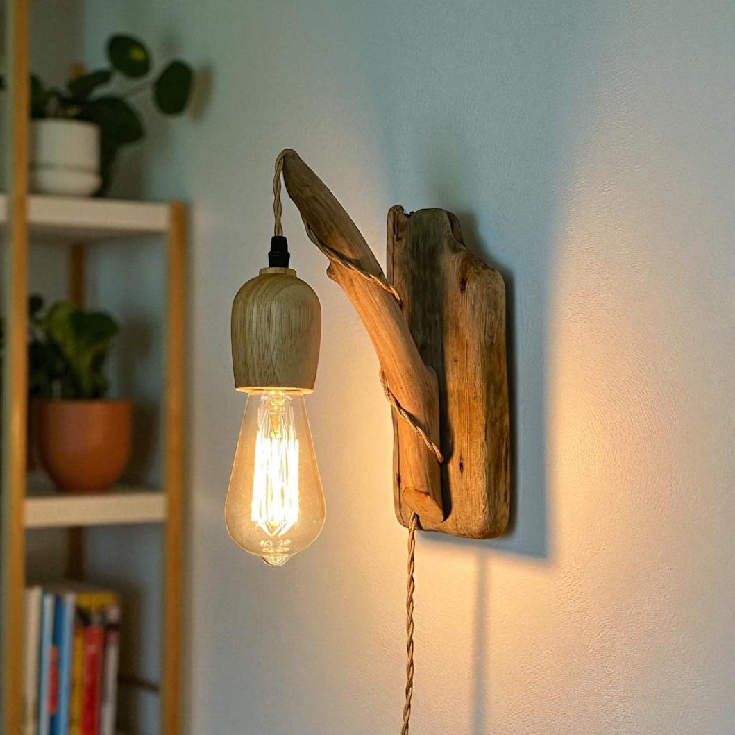 Lampada da Parete Applique Luce Corda di Canapa Legno Retro Industriale Corda Lampada Vintage Rustico Lampada in Legno E27 ing Luce Scala Corridoio Bar Caffetteria Loft Corridoio