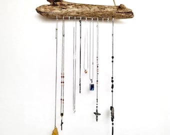 Handgemaakte hanger van drijfhout: stranddecor, opberger voor sleutels en sieraden