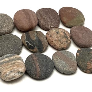 Baltic Sea Stones: Flat Craft Pebbles for Mosaic Art, Decor (12 pc)