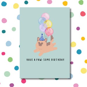 Carte imprimable Passez un bon anniversaire, amoureux des chiens, carte de voeux berger allemand, carte de voeux animal, anniversaire de patte, carte pliée A5