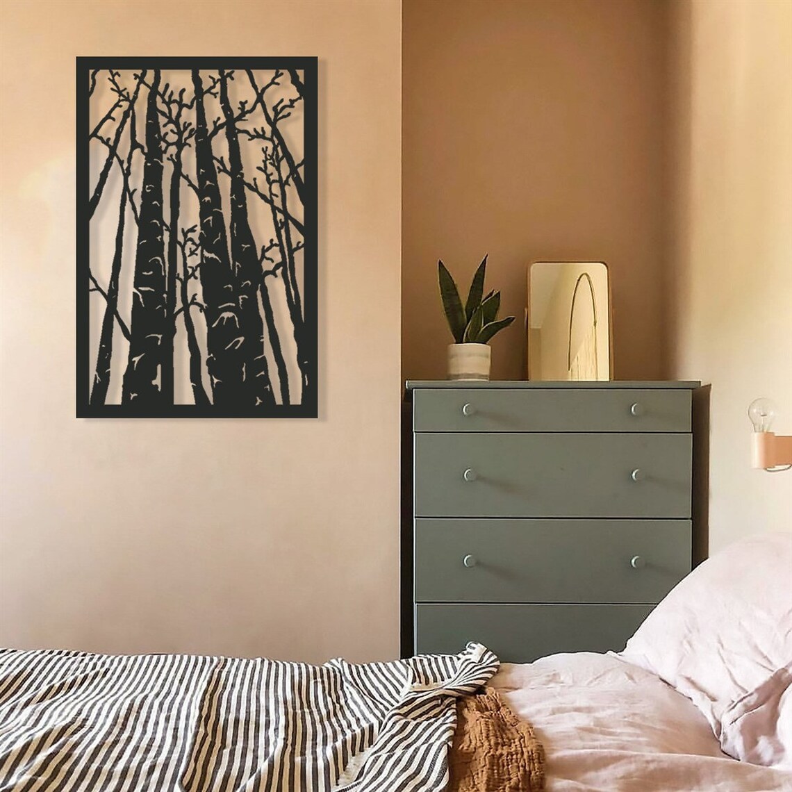 Forest Metal Wall Art Nature Decor Metal Tree Wall Art Home Etsy