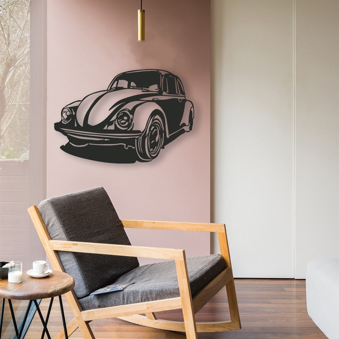 VW Beetle Car Metal Wall Art Wall Decor Metallic Retro Etsy