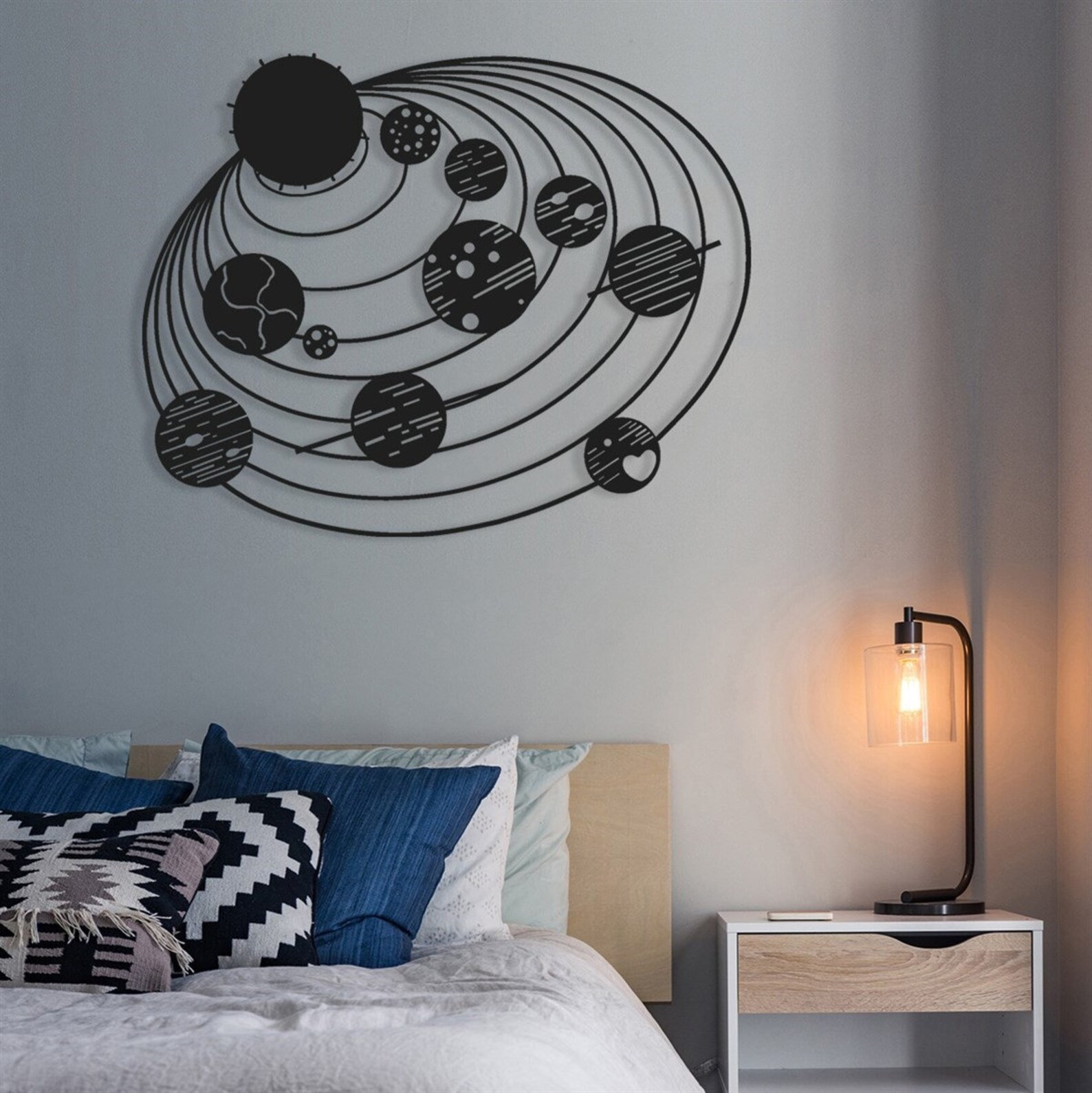 Galaxy Metal Wall Art Solar System Black Wall Art Space Etsy