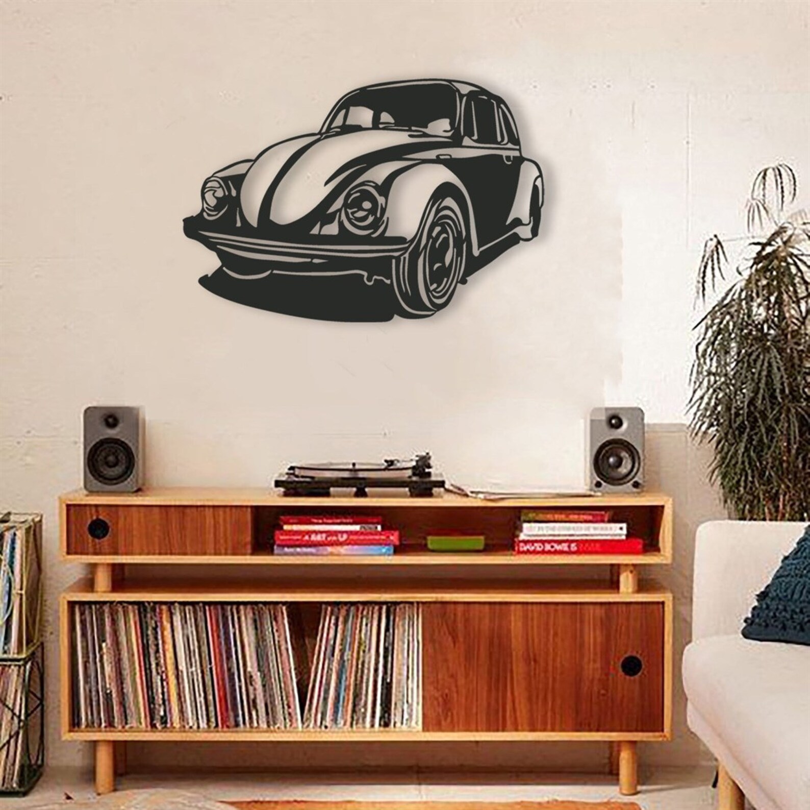 VW Beetle Car Metal Wall Art Wall Decor Metallic Retro Etsy