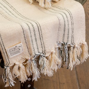 Handwoven Cotton Turkish Towel, Boho Bath Towel for Bathroom, Beach, Sauna, Peshtemal with Tassels, Eco-Friendly, Soft Absorbent Towel, Gift