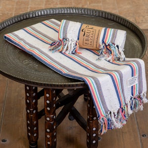Turkish Cotton Peshtemal Towel – Lightweight Quick Dry Hammam Beach Towel – Colorful Striped Handwoven Bath Towel