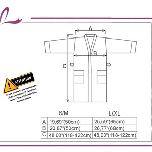 The size chart is approximate as the measurements are handmade