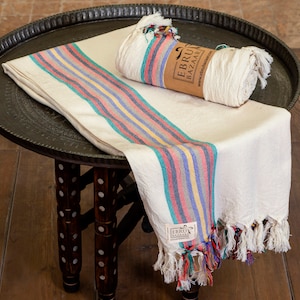 Striped Towel Large Cotton Turkish Towel, Lightweight Towel, Hammam Towel, Spa Towel, Gifts for Home
